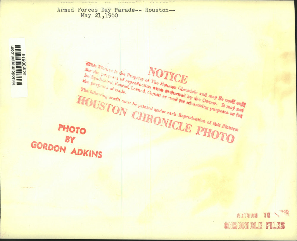1960 Press Photo Marching band performs - Houston's Armed Forces Day parade
