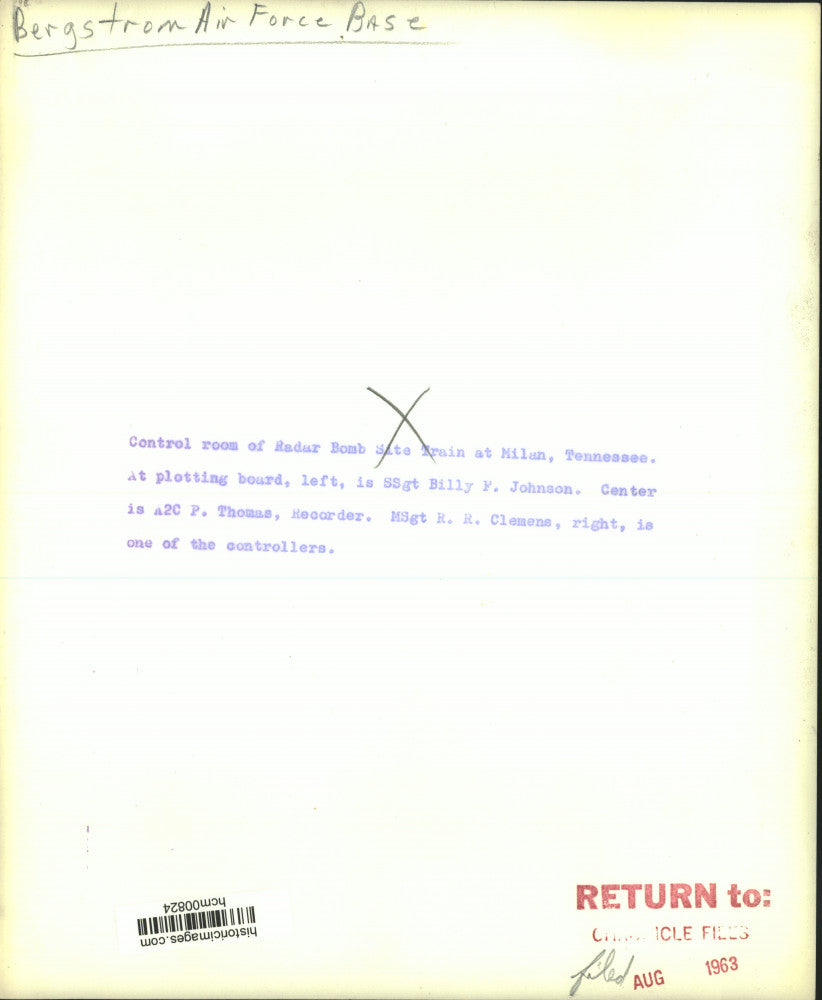 1963 Press Photo Control room of Radar Bomb Site Train at Milan, TN - hcm00824