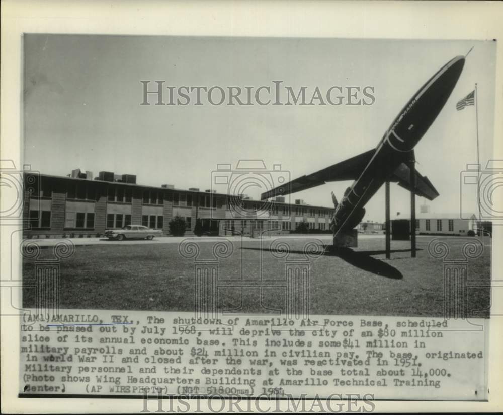 1964 Press Photo Wing Headquarters at Amarillo Tech Training Center - Texas