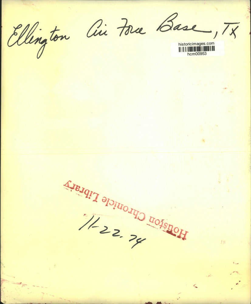 1974 Press Photo Ramp sign at Ellington AFB with Air Force Reserve insignia - TX