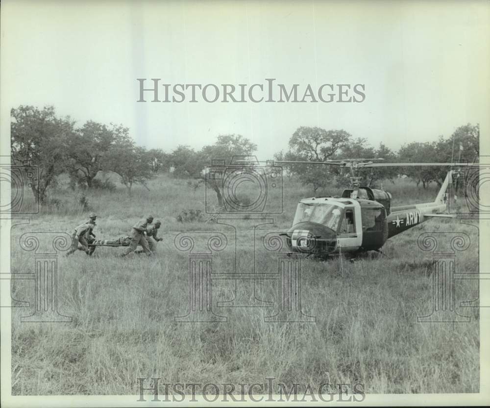 1962 Press Photo Helicopter ambulance used during training; Brooks Army Med., TX
