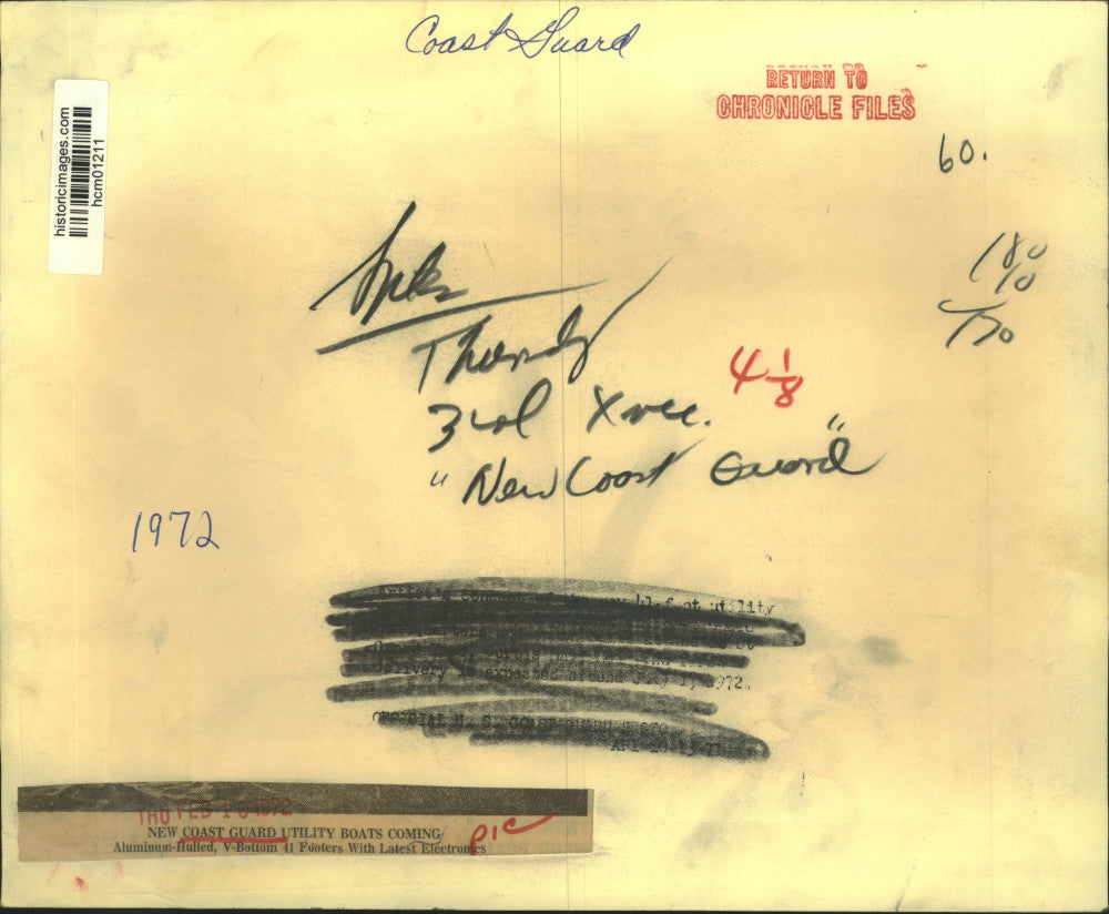 1972 Press Photo New Coast Guard utility boat - hcm01211