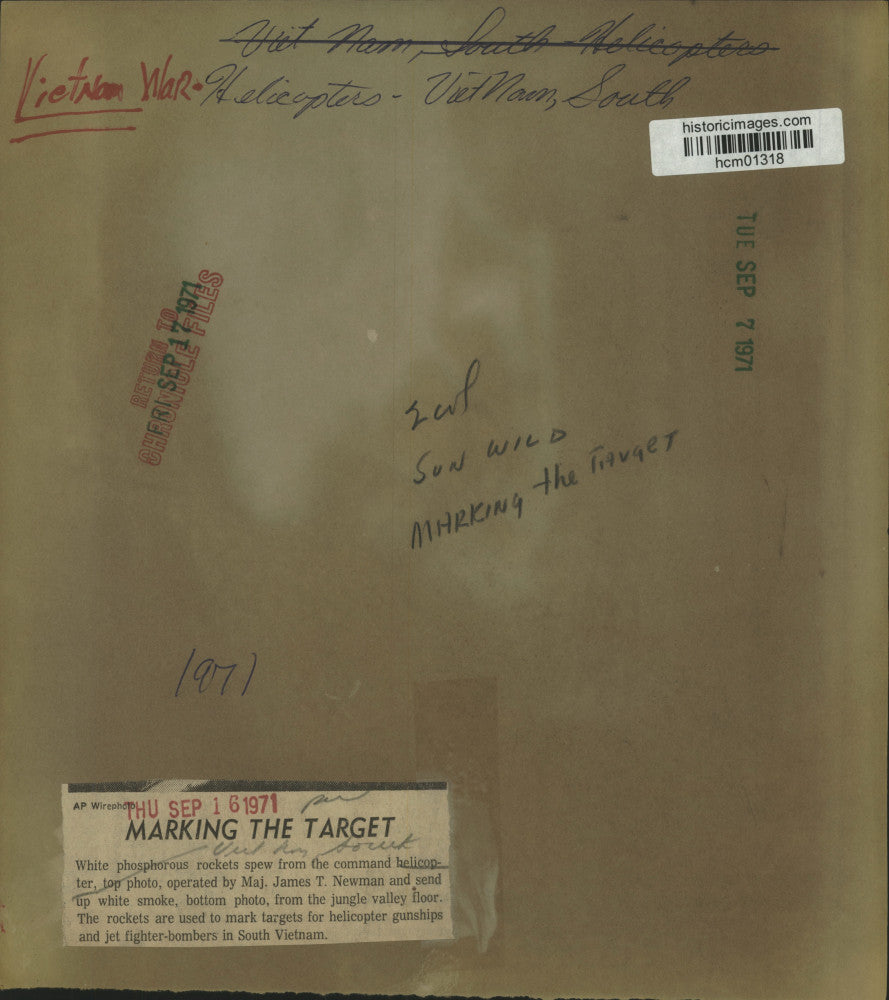 1971 Press Photo View from command helicopter; Major James Newman, Vietnam