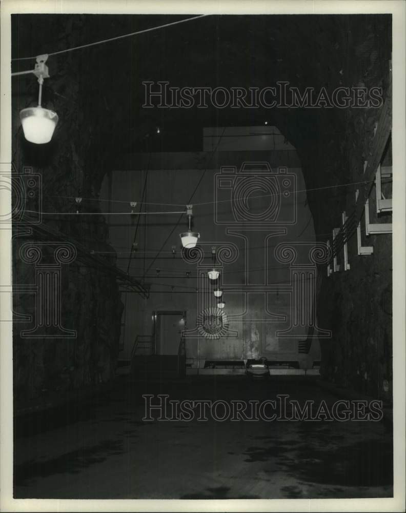 1961 Press Photo Steel buildings inside Colorado mountain; Air Defense Op Center