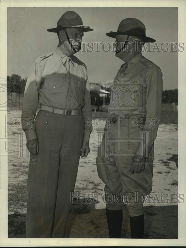 1940 Press Photo Gen. George Marshall, Maj. Gen. Herbert Brees - Camp Beauregard