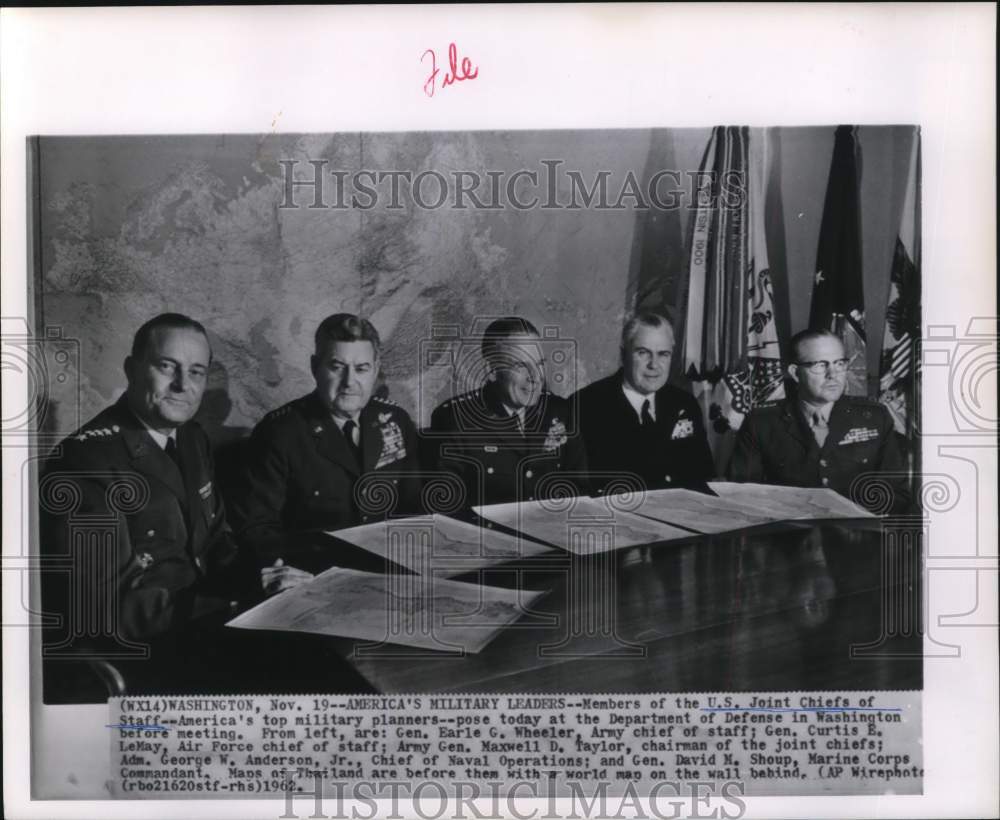 1962 Press Photo United States Joint Chiefs of Staff at Washington Meeting- Historic Images