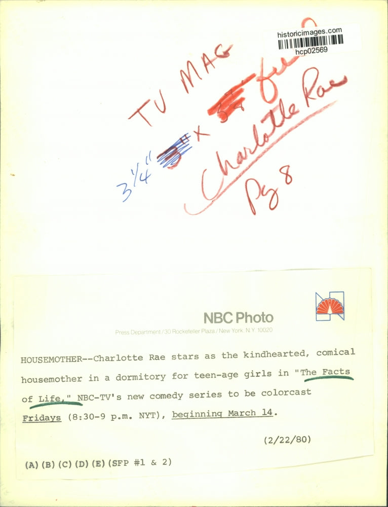 1980 Press Photo Charlotte Rae stars in "The Facts of Life" on NBC-TV.