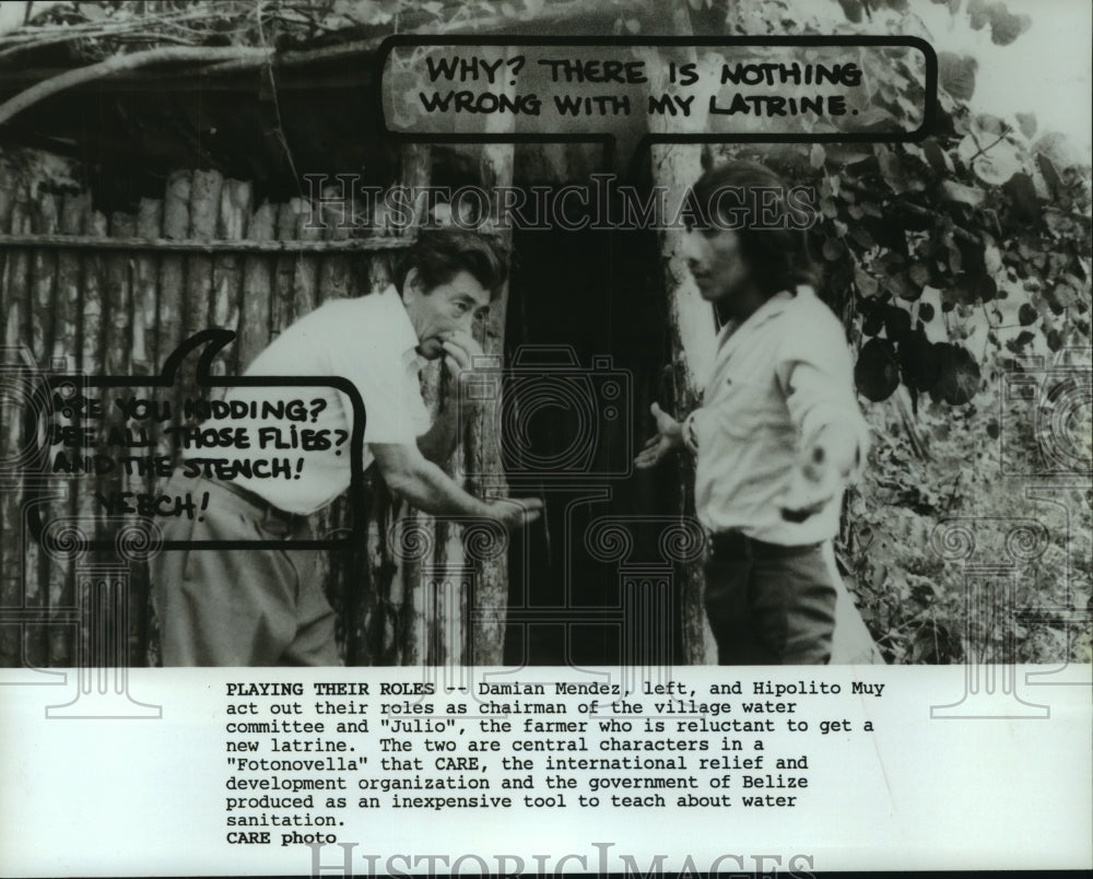 1989 Press Photo Damian Mendez & Hipolito Muy in a "Fotonovella" for CARE.- Historic Images
