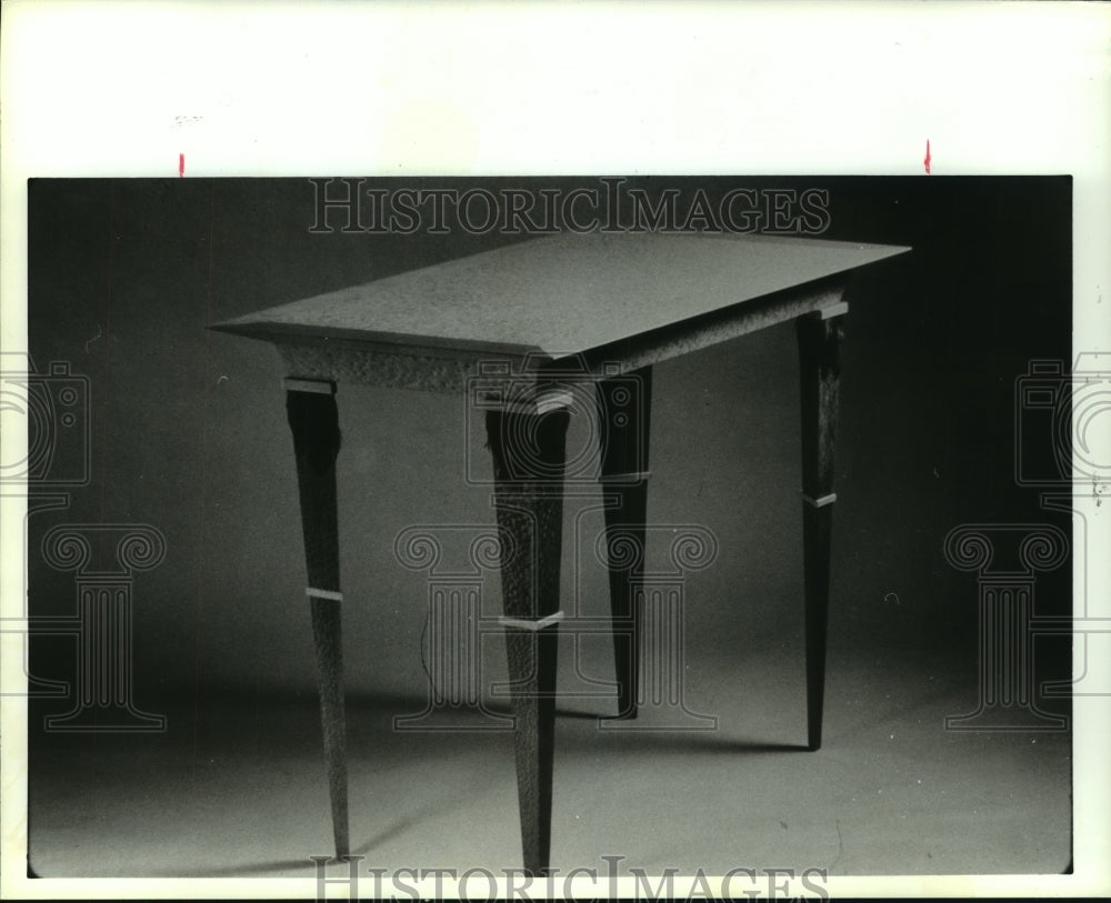 1991 Press Photo Maple and feathers table by Carl Tese. - hcp03053- Historic Images