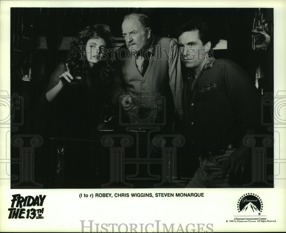 1989 Press Photo Robey, Chris Wiggins, Steven Monarque of &quot;Friday the 13th&quot;.- Historic Images