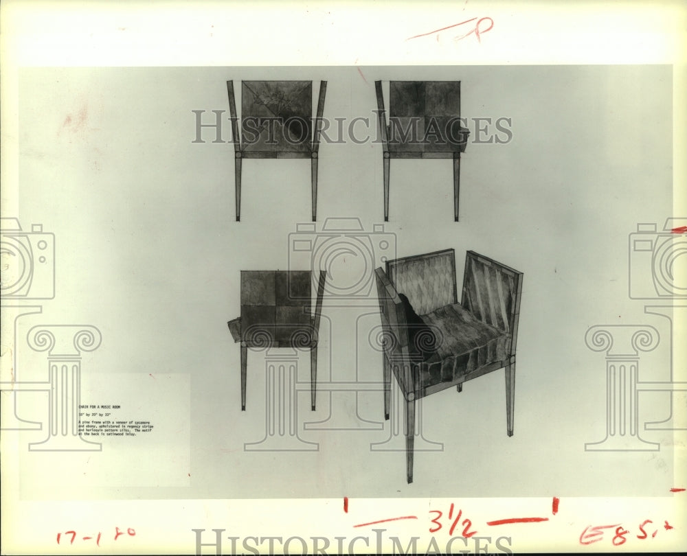 1983 Press Photo Chair by Tarek Ashkar of New York. - hcp03137- Historic Images