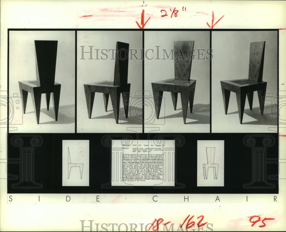 1983 Press Photo Furniture Fruitwood and cane chair design. - hcp03144- Historic Images