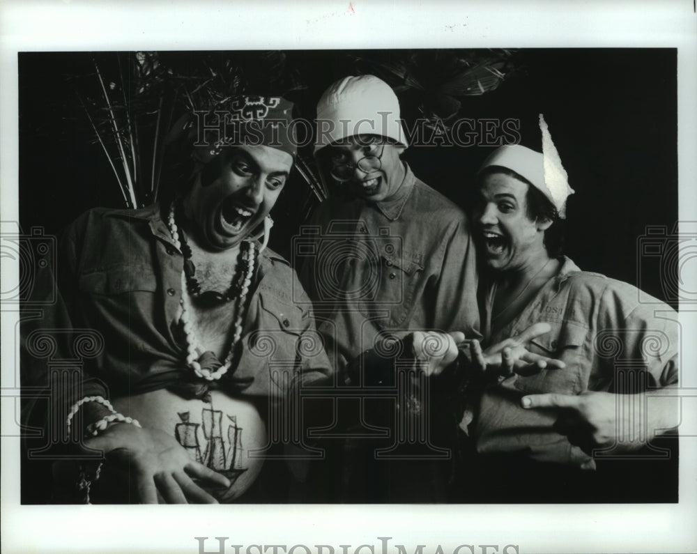 1989 Press Photo Scene from &quot;The Professor and Stewpot&quot; at Galveston Island TX.- Historic Images