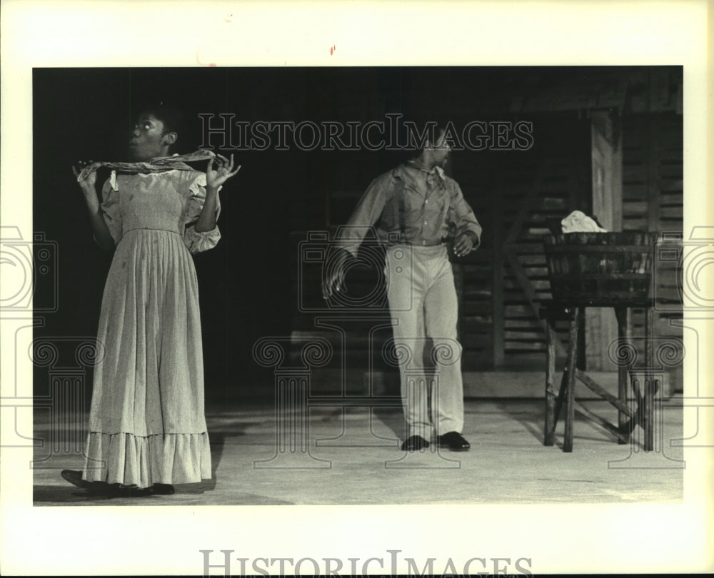 1979 Press Photo Scene from a play at Galveston Island State Park Texas.- Historic Images