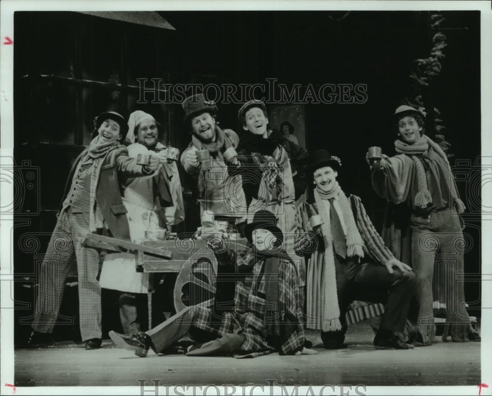 1992 Press Photo Scene from &quot;A Christmas Carol&quot; play at Galveston Island Texas.- Historic Images