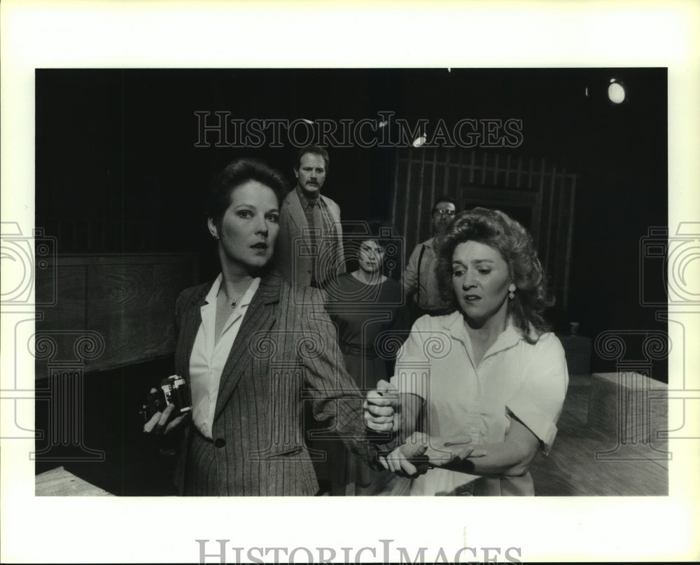 1987 Press Photo Scene from &quot;Full Tilt&quot; at Chocolate Bayou Theater Company.- Historic Images