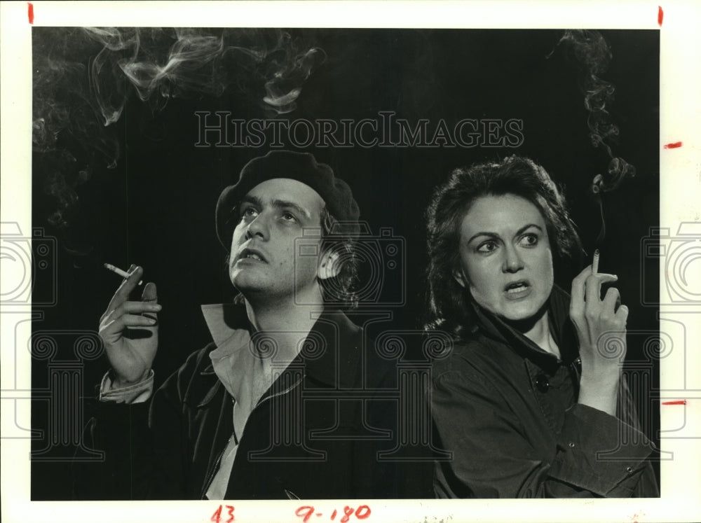 1984 Press Photo Logan Bazar &amp; Pat Miller in &quot;Plenty&quot; at Chocolate Bayou Theater- Historic Images