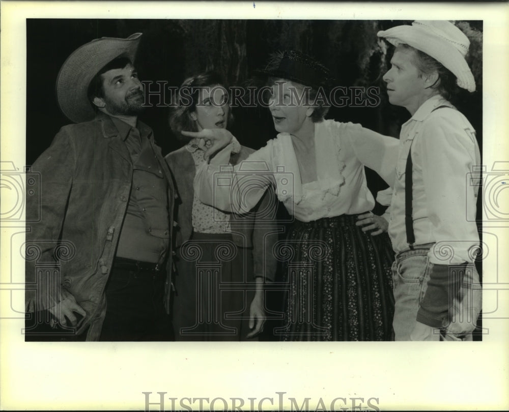 1985 Press Photo Chocolate Bayou Theater Company &quot;Gone to Texas&quot; Play Scene- Historic Images