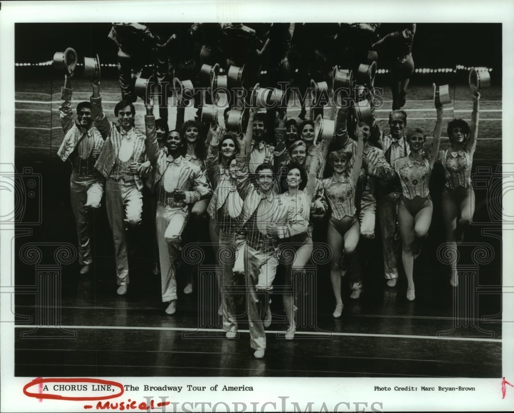 1991 Press Photo Members of Pulitzer Prize musical &quot;A Chorus Line&quot; in Houston.- Historic Images