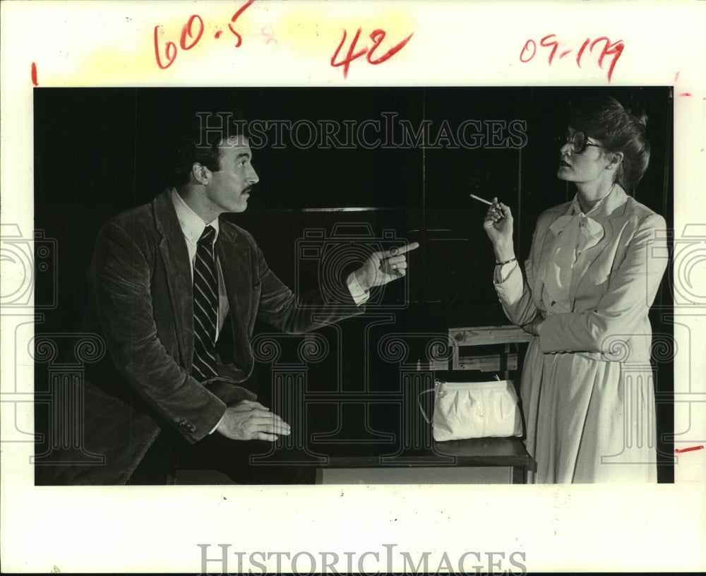 1984 Press Photo Eoghan Ryan &amp; June Cole at Chocolate Bayou Theater in Houston.- Historic Images