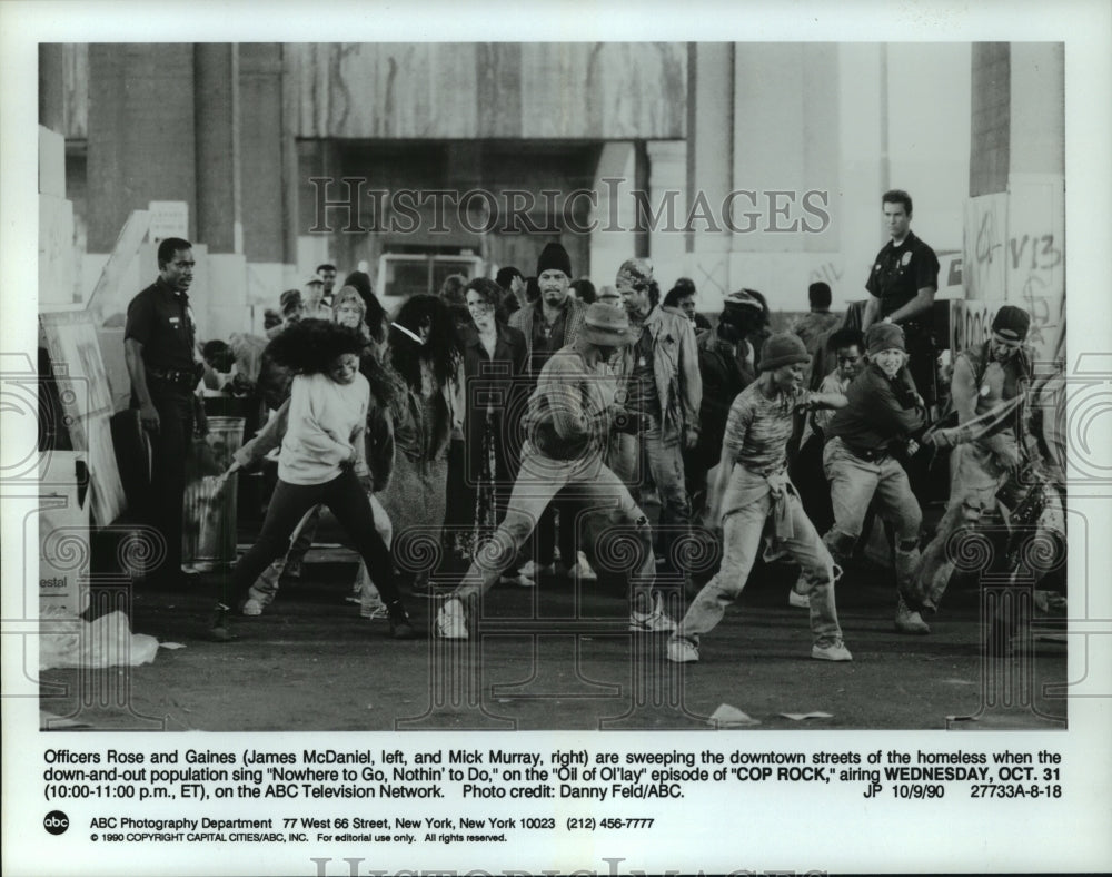 1990 Press Photo Scene from &quot;Cop Rock&quot;. - hcp03278- Historic Images