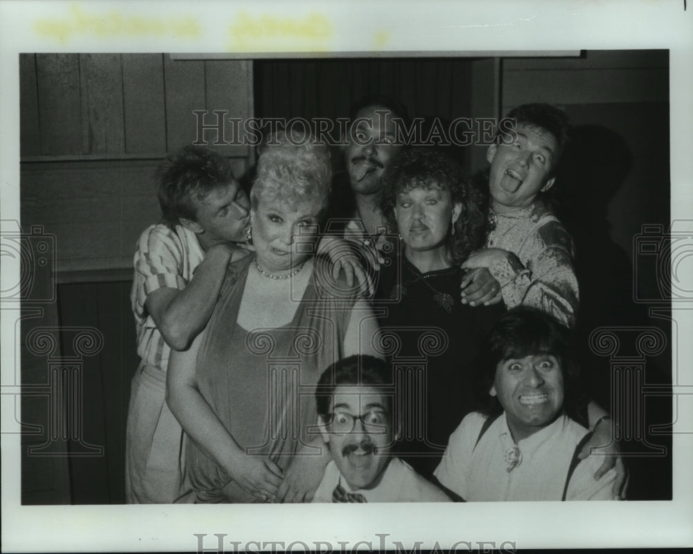 1987 Press Photo Cast of &quot;Young FrankenNerd&quot; at the Comedy Workshop Houston.- Historic Images