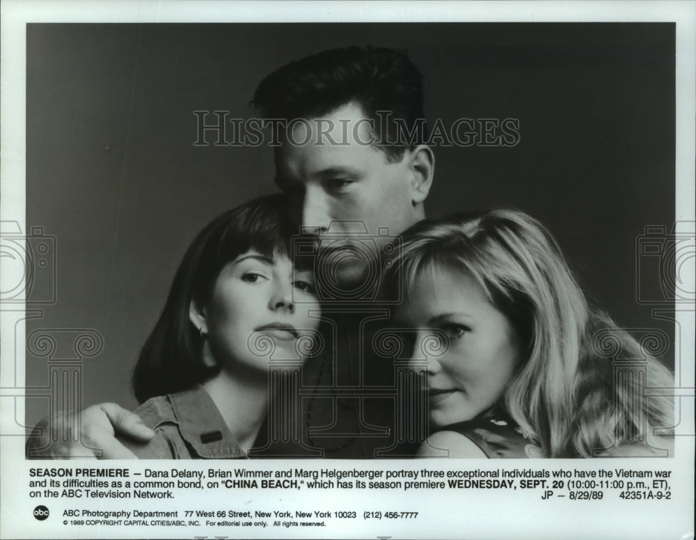 1989 Press Photo Actors from &quot;China Beach&quot; airing on ABC. - hcp03308- Historic Images