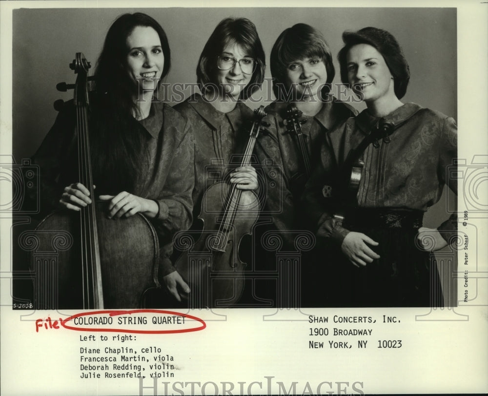 1989 Press Photo Musicians of Colorado String Quartet. - hcp03316- Historic Images