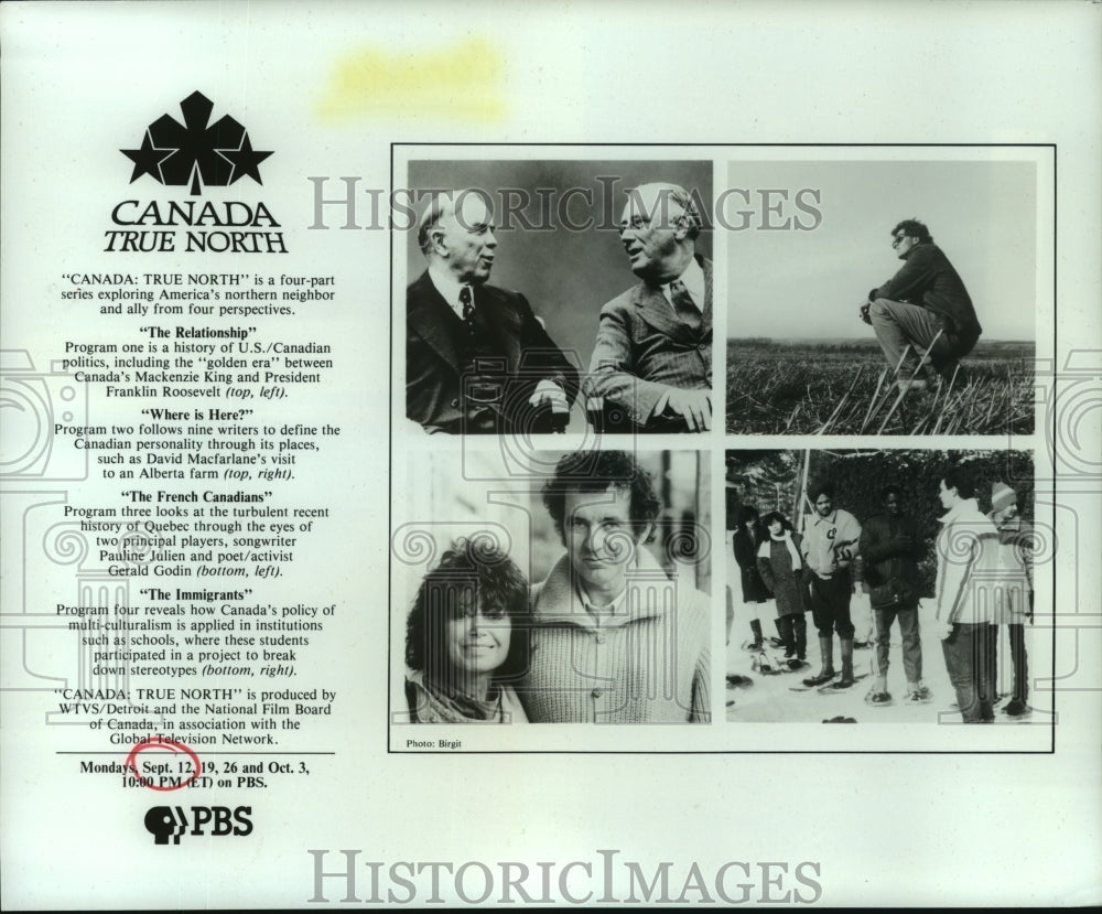1988 Press Photo Scenes from the documentary "Canada True North" on PBS.- Historic Images