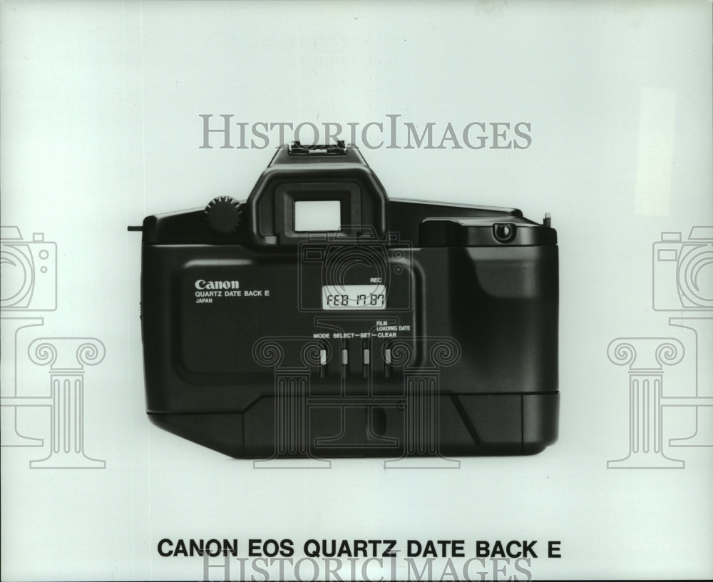 1987 Press Photo Canon EOS Quartz Date Back E camera. - hcp03334- Historic Images