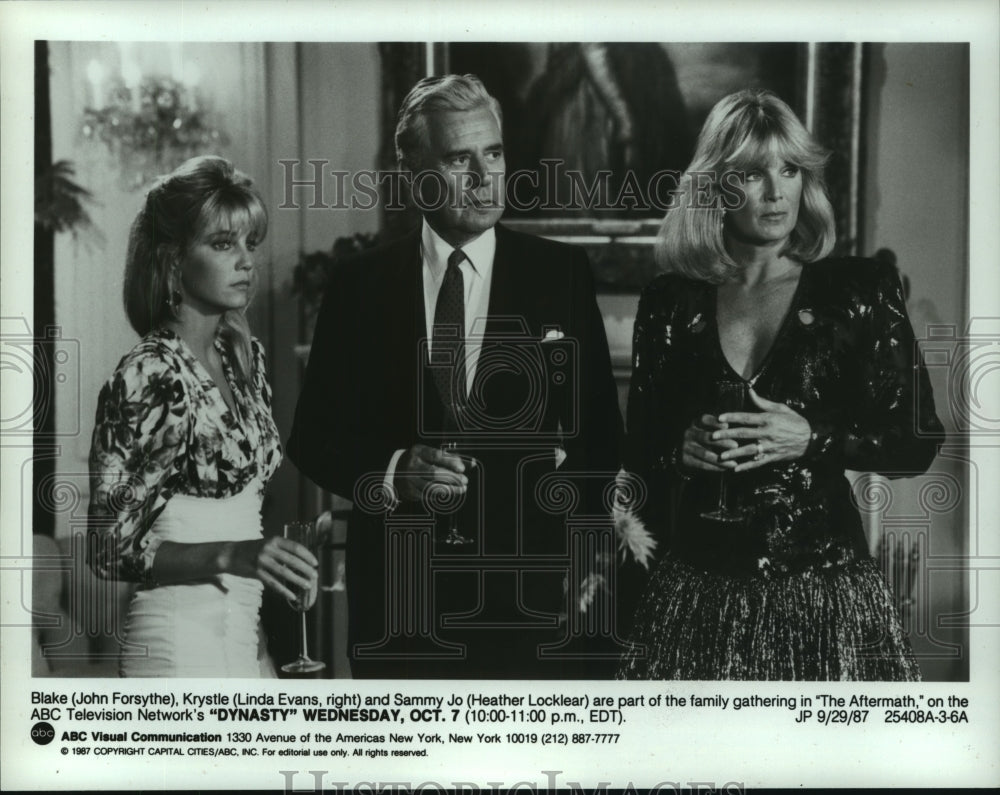 1987 Press Photo Scene from "Dynasty" "The Aftermath" airing on ABC. - hcp03415- Historic Images