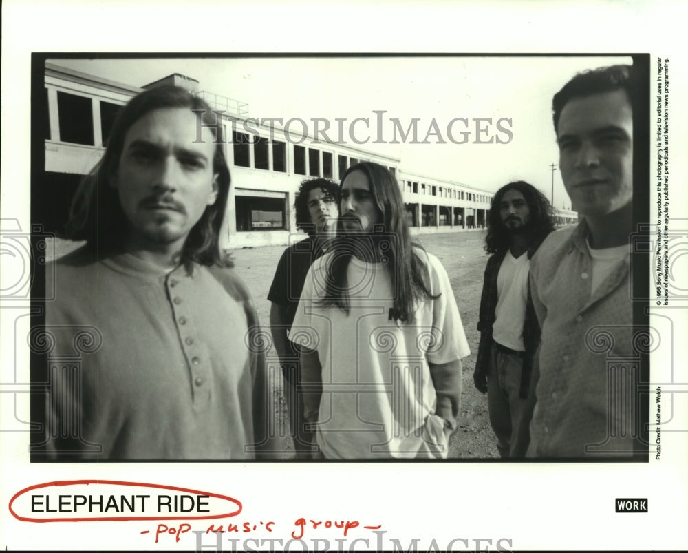 1996 Press Photo &quot;Elephant Ride&quot; Pop Music Group - hcp03447- Historic Images