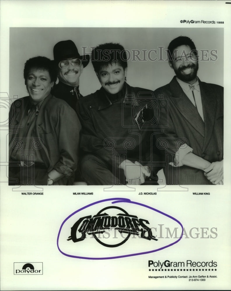 1988 Press Photo Members of the music group Commodores - hcp03693- Historic Images