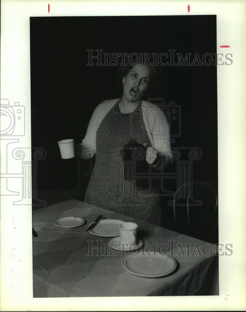 1988 Press Photo Marcy Bannor acts in &quot;Before Breakfast&quot; play in Houston- Historic Images