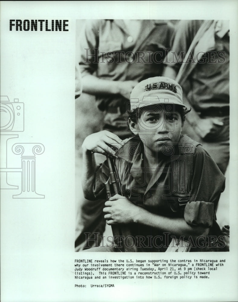 1987 Press Photo Scene from the documentary &quot;War on Nicaragua&quot; on Frontline- Historic Images