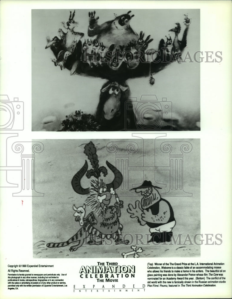 1990 Press Photo Cartoon characters featured in The Third Animation Celebration- Historic Images