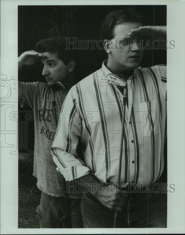 1987 Press Photo Scene from Comedy Workshop Houston "Are We Having Fun Yet?"- Historic Images