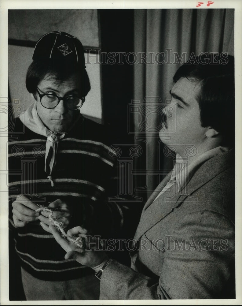 1977 Press Photo James Cogan, Rich Mills from The Comedy Workshop Houston.- Historic Images