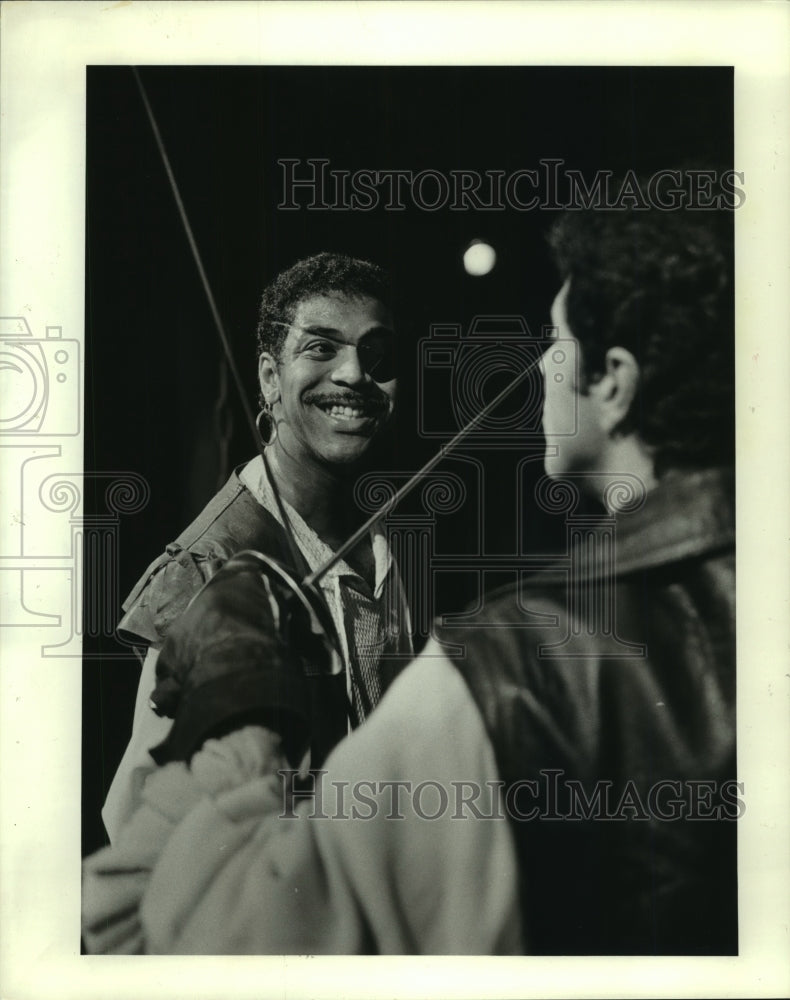 1984 Press Photo Alex Morris and Justin Breaux in play, Chocolate Bayou Theater- Historic Images