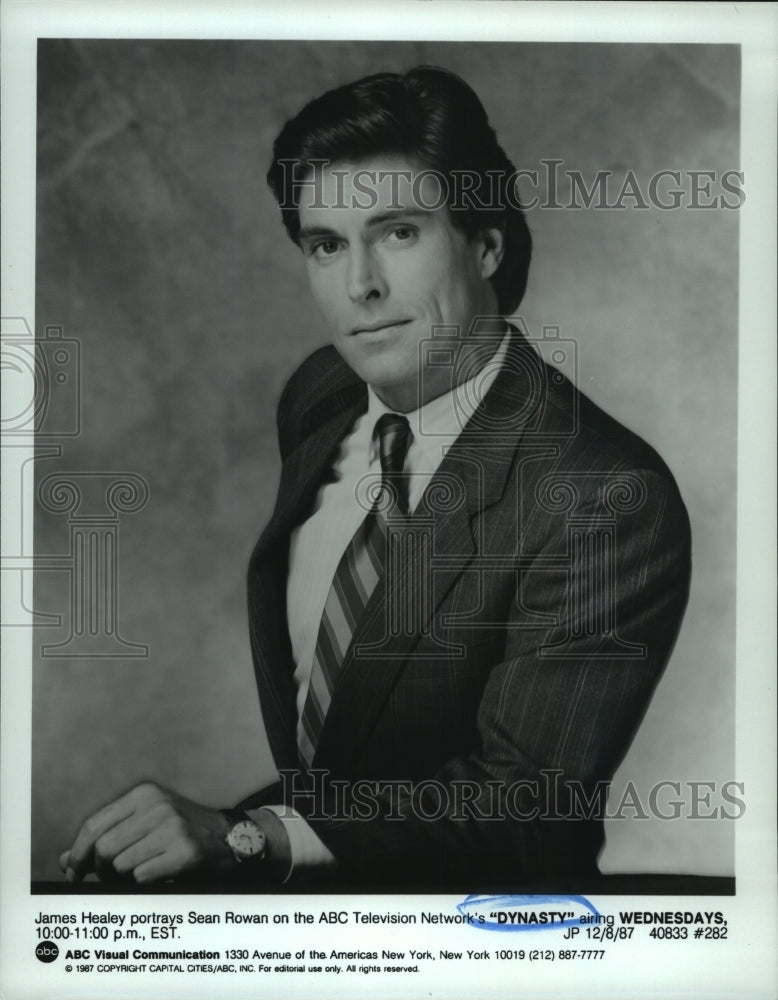 1987 Press Photo James Healy plays Sean Rowan in the series &quot;Dynasty&quot;- Historic Images