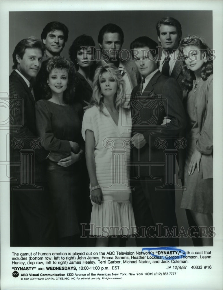 1987 Press Photo Cast of the television series &quot;Dynasty&quot; poses for a photo- Historic Images