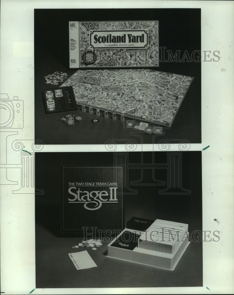 1985 Press Photo Scotland Yard and Stage II, Milton Bradley board games- Historic Images