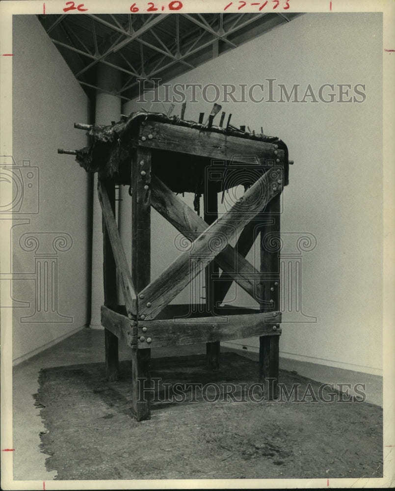 1974 Press Photo Altar and Sacrificed Object Sculpture at CAM Art Show