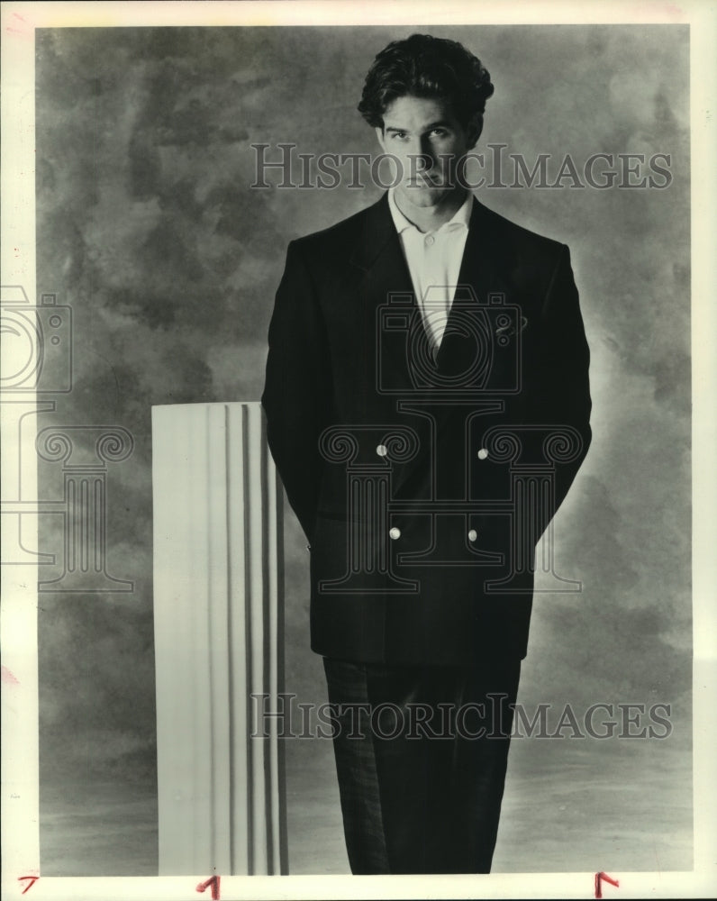 1988 Press Photo Double-breasted Perry Ellis blazer by The Greif Companies- Historic Images