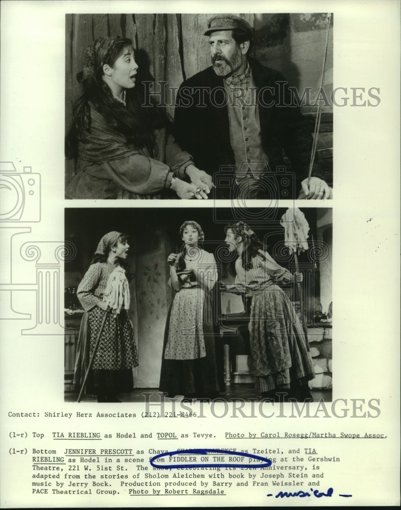 1990 Press Photo Scenes from &quot;Fiddler on the Roof&quot; at Gershwin Theater.- Historic Images