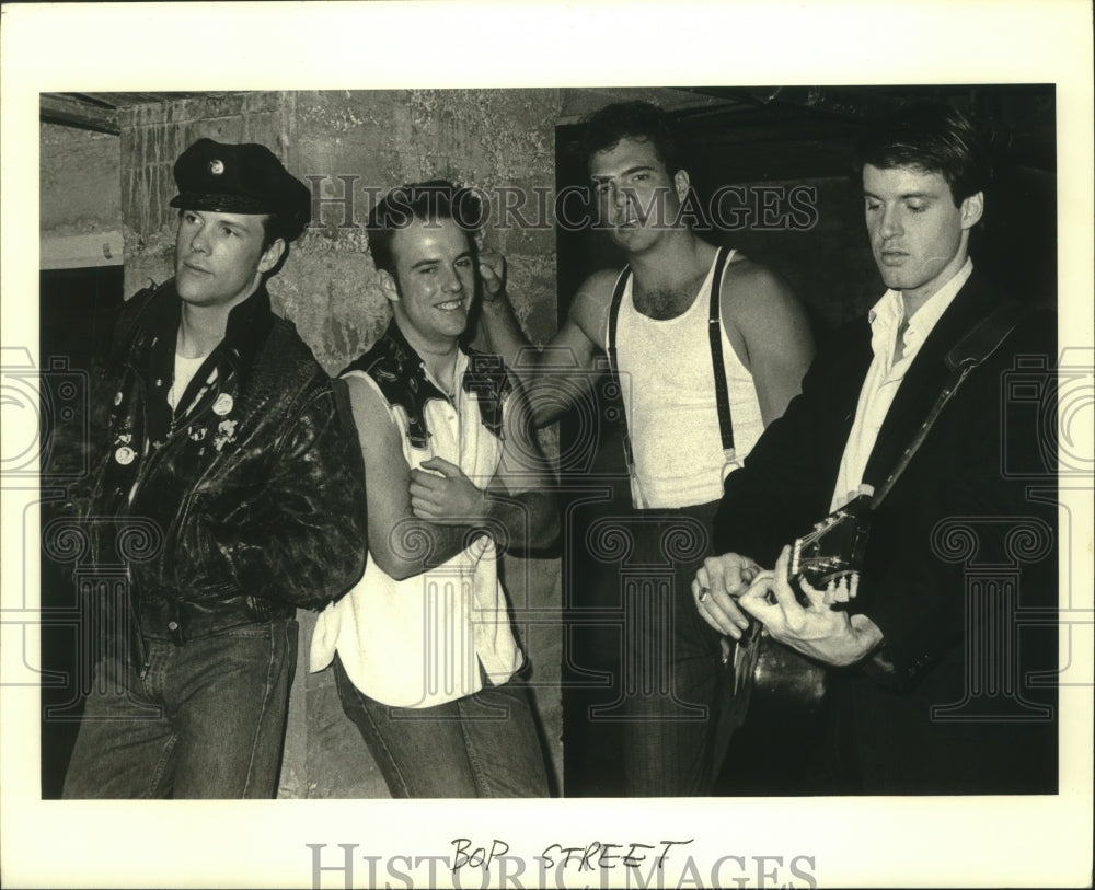 1986 Press Photo Members of the pop music group Bop Street in Denver, Colorado- Historic Images