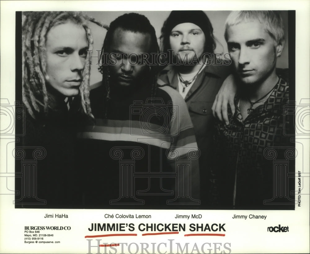 1997 Press Photo Members of &quot;Jimmie&#39;s Chicken Shack&quot;. - hcp04490- Historic Images