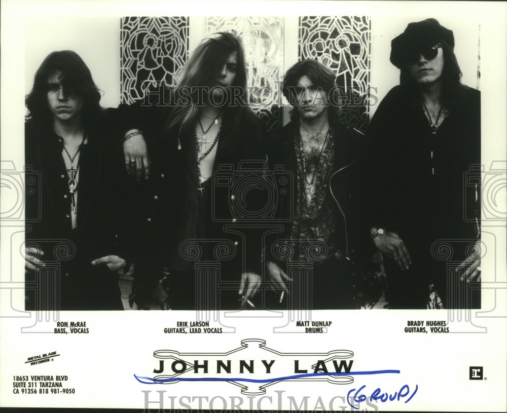 1991 Press Photo Members of &quot;Johnny Law&quot; music group. - hcp04494- Historic Images