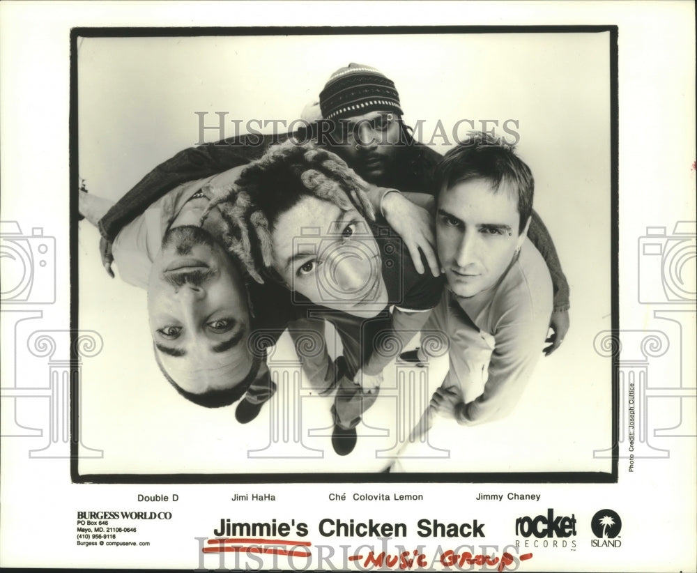 1996 Press Photo Members of the music group Jimmie&#39;s Chicken Shack - hcp04553- Historic Images