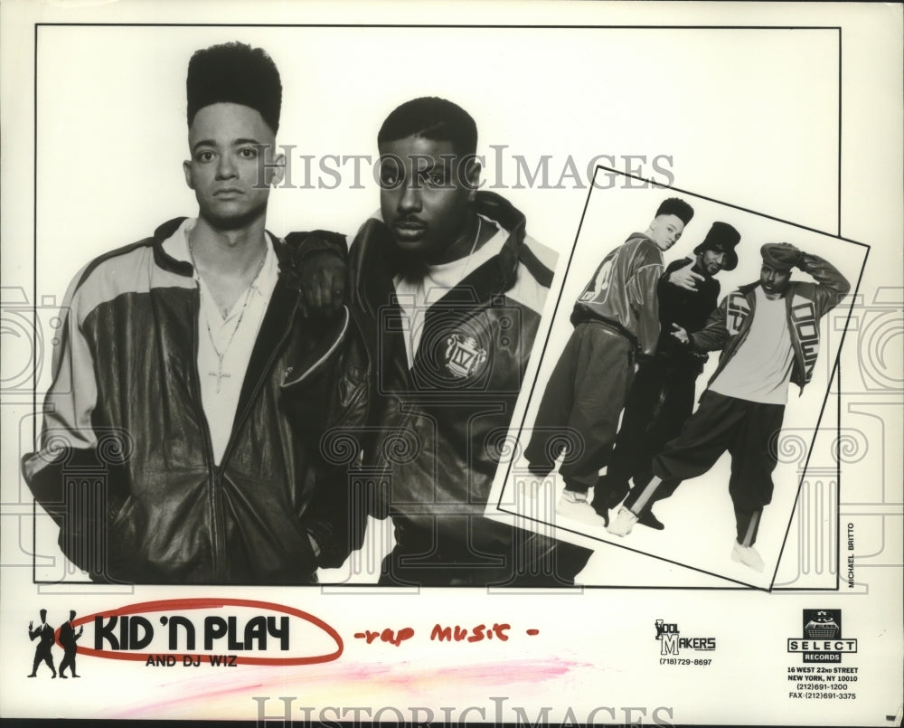 1991 Press Photo Members of the rap music group Kid &#39;n Play and DJ Wiz- Historic Images